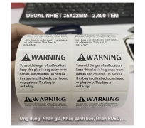 Decal mã vạch hàng 2 tem khổ 35x22mm dài 30m ~2500 tem/cuộn (tem nhiệt)