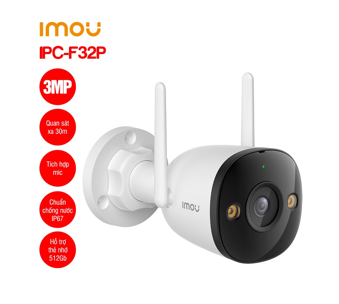 Camera Wifi ngoài trời 3MP IMOU IPC-F32P